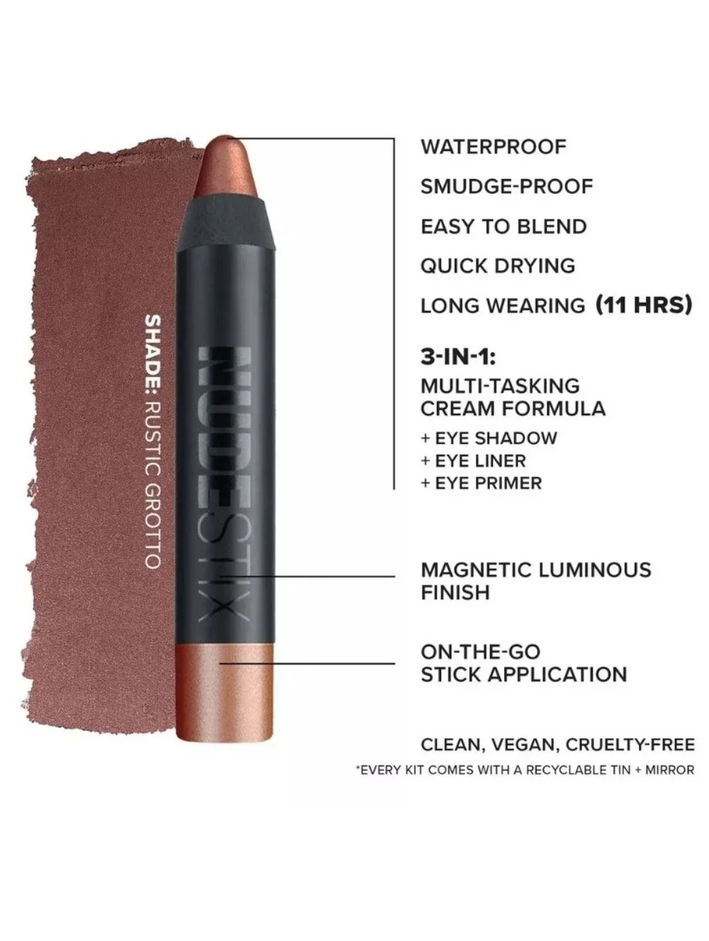 NUDESTIX Cream Color Sticks Nude 3 Piece Minis Set in Nude, Rose, Copper